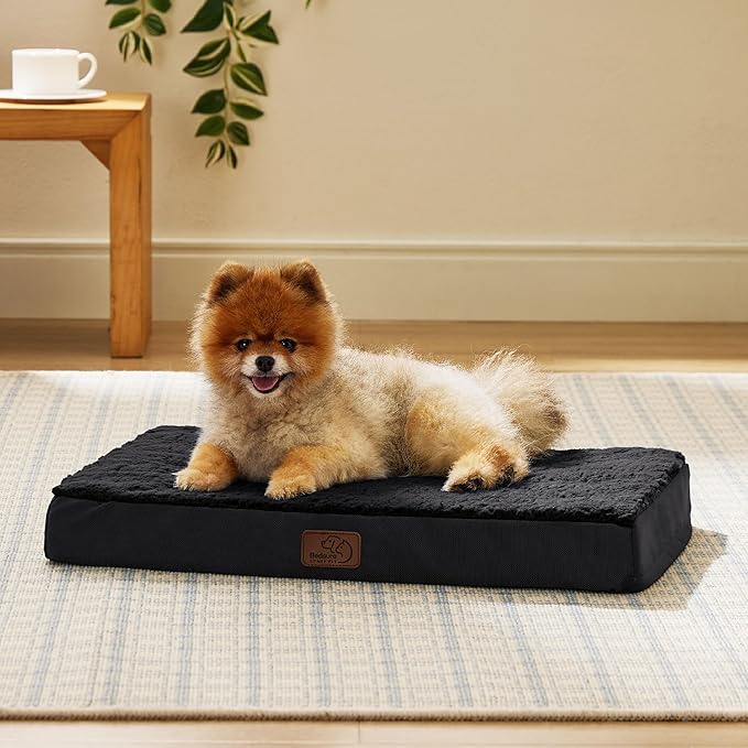 Bedsure Dog Bed for Small Dogs - Orthopedic Waterproof Puppy Beds with Removable Washable Cover, Egg Crate Foam Pet Mat, Suitable for Pet Up to 20 lbs