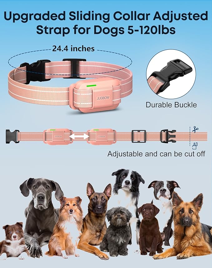 Jugbow Dog Shock Collar - 4200FT Dog Training Collar with Remote for 5-120lbs Small Medium Large Dogs, IPX8 Waterproof E Collar with 4 Training Modes, Security Lock, Rechargeable Shock Collar Pink