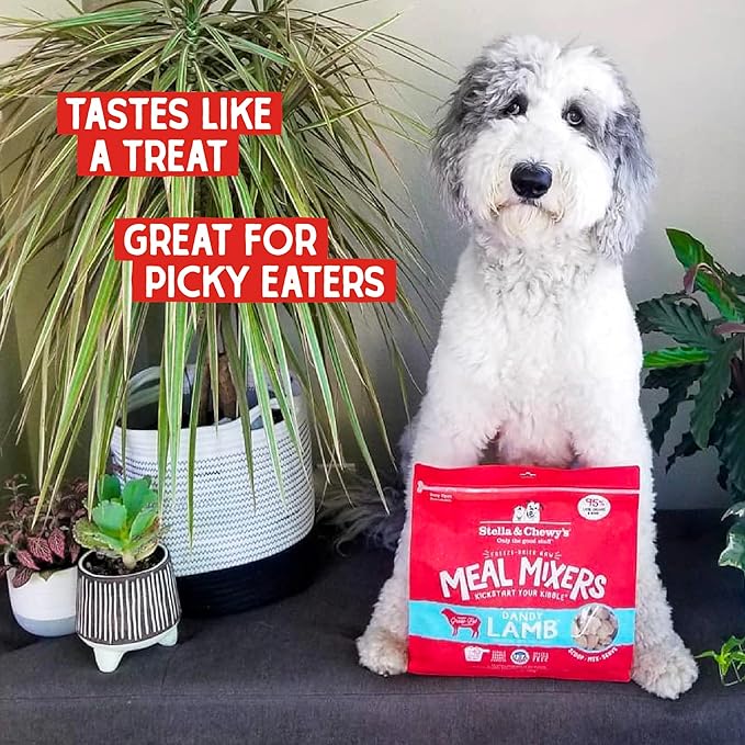 Stella & Chewy's Freeze-Dried Raw Lamb Meal Mixers- Dog Food Topper and Mixer - Made with 95% Grass-Fed Lamb, Organs & Bone - Perfect for Picky Eaters - Grain-Free - 35 oz