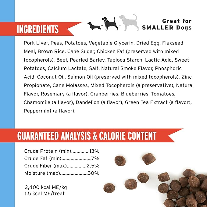 Pet Botanics 10 Oz. Pouch Training Reward Mini Soft & Chewy, Beef Flavor, with 500 Treats Per Bag, The Choice of Top Trainers