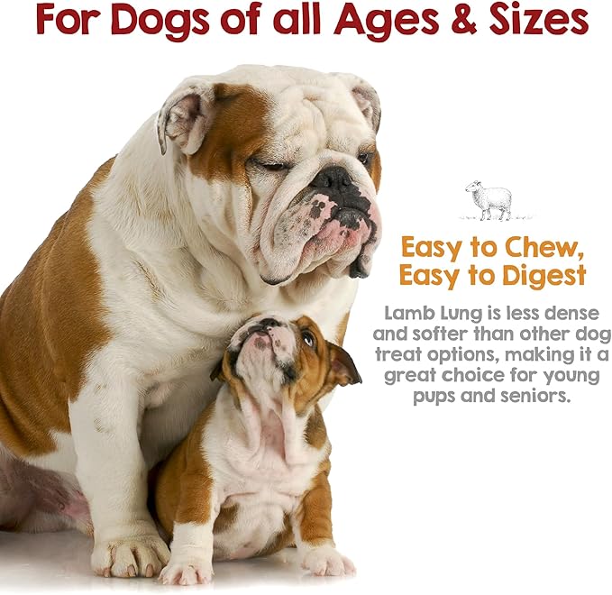 Riley's Premium Dehydrated Lamb Lung Dog Treats - Sourced in USA, Made in USA - Air Dried Crunchy & Delicious Lamb Dog Treats - 6 oz