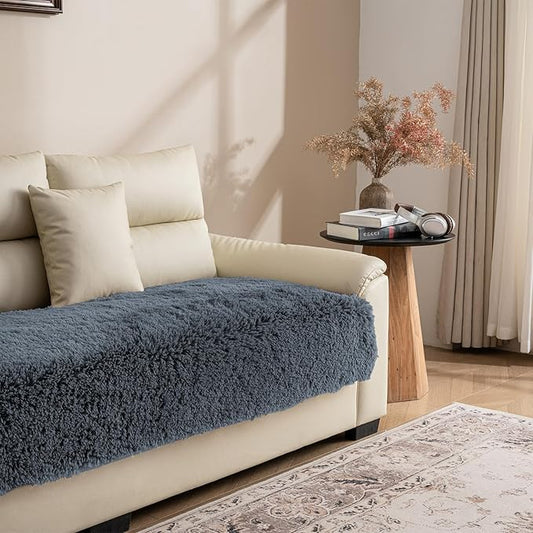 Waterproof Dog Bed Cover, Soft Plush Pet Blanket with Anti-Slip Back for Bed Couch Sofa, Furniture Protector for Small, Medium and Large Dogs and Cats (Noble Grey, 30"x70")