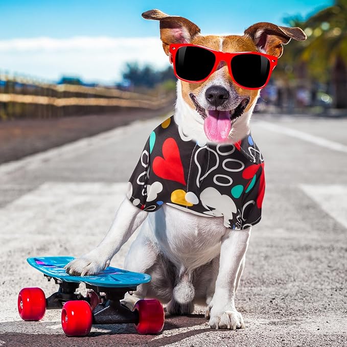 Weewooday 4 Pieces Pet Summer T-Shirts Hawaii Style Floral Pet Dog Shirt Breathable Cool Clothes Beach Seaside Puppy Sweatshirt for Small Puppy(Bright Style,M)