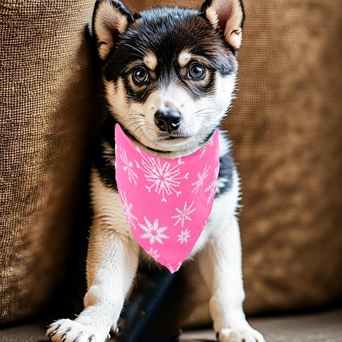 10PCS Dog Bandanas Winter for Medium Breed Dog Snow Forest Ice PineTree Kerchief Triangle Bibs Head Scarves for Boys and Girls Grooming Accessories Costume