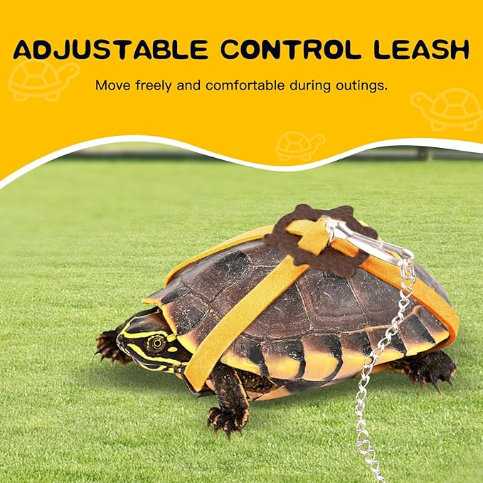 Tortoise Treat Ball, Adjustable Leash and Training Skateboard Toy Set, Turtle Feeder Ball, Turtle Training Harness and Mini Skateboard,for Small Pets, Accessories Set for Tortoises