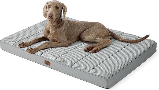Bedsure Cooling Dog Bed for Crate - Large Orthopedic Waterproof Puppy Beds with Removable Washable Cover, Egg Crate Foam Pet Mat, Suitable for Pet Up to 90 lbs