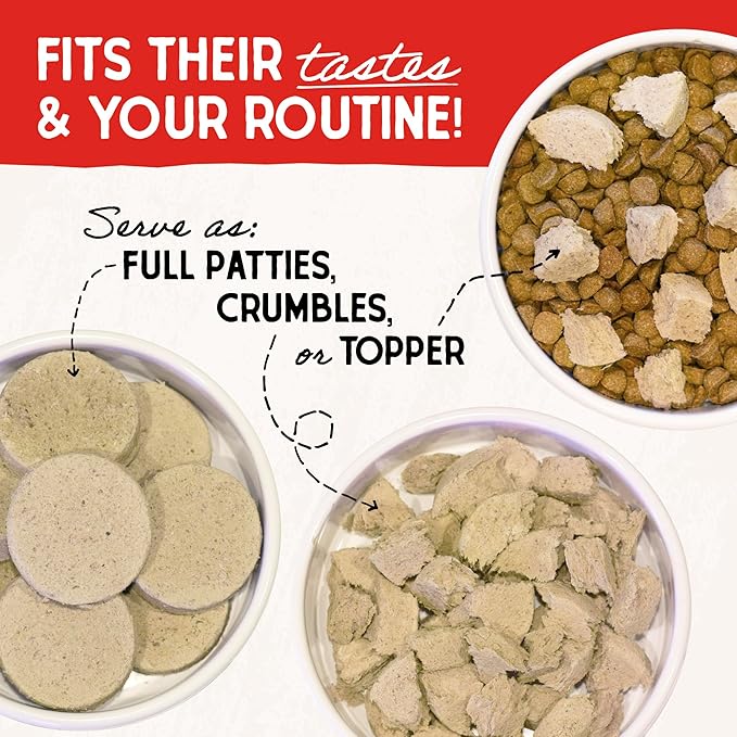 Stella & Chewy's Freeze-Dried Raw Dinner Patties - Absolutely Rabbit Recipe - High Protein Grain-Free Puppy & Dog Food - Perfect For Picky Eaters - 14 oz