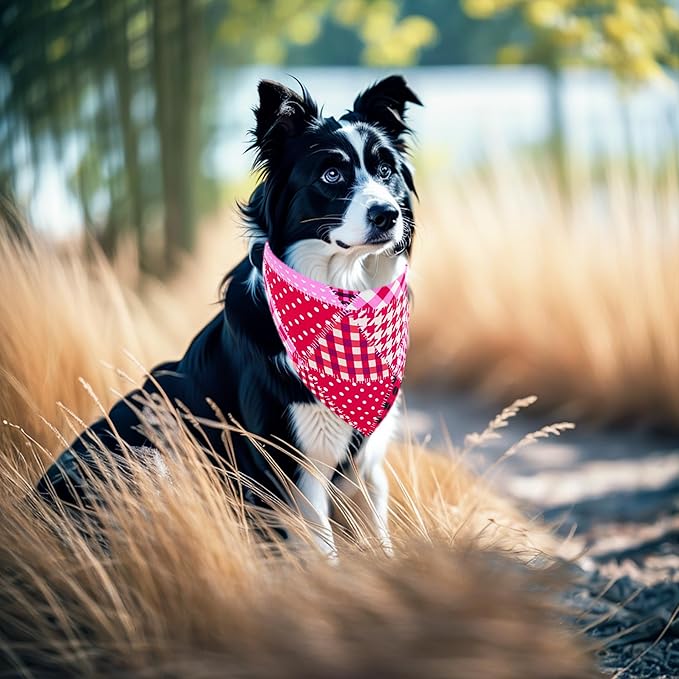 10pcs Dog Bandanas Patchwork for Large Extral Large XL XXL Breed Kerchief Triangle Bibs Scarves Pink Blue Yellow Red Girl Boy Grooming Costume