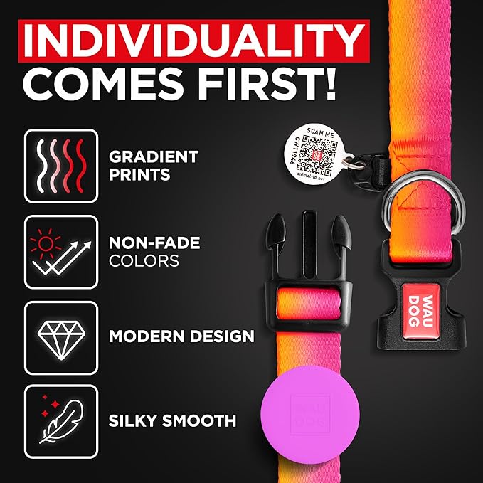 Airtag Dog Collar Nylon Dog Collar with Airtag Holder - Adjustable for Large Dogs, Small & Medium Dogs - Breakaway Puppy Collars for Large Breed Dogs - Boy & Girl Collars