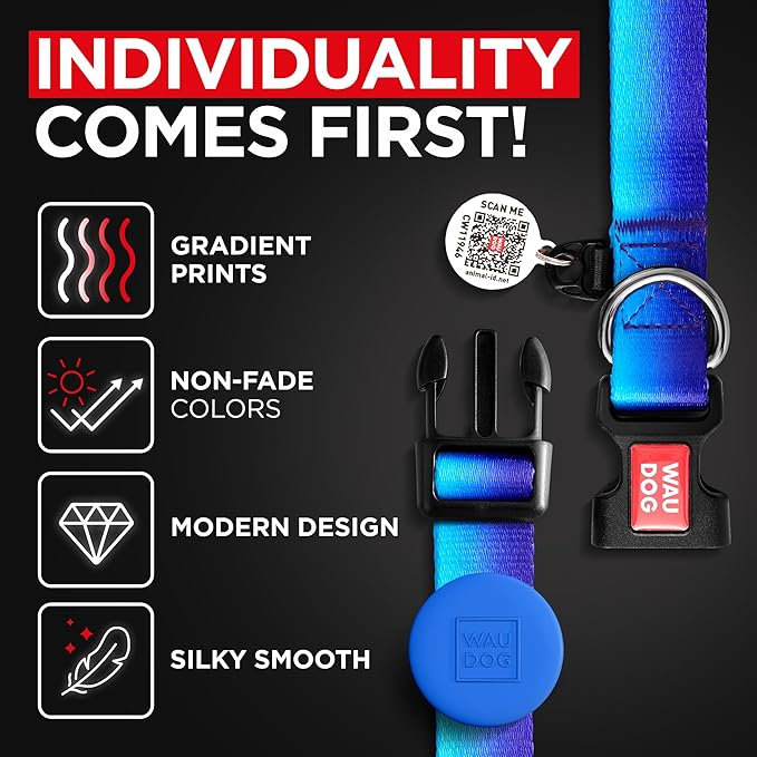 Airtag Dog Collar Nylon Dog Collar with Airtag Holder - Adjustable for Large Dogs, Small & Medium Dogs - Breakaway Puppy Collars for Large Breed Dogs - Boy & Girl Collars