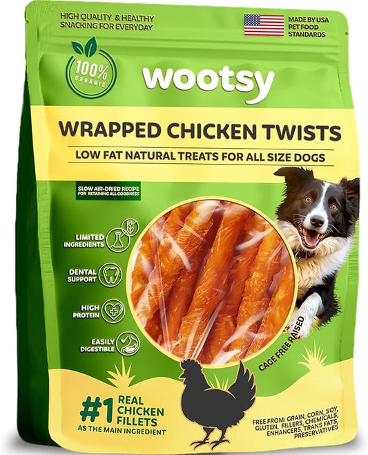 Chicken Wrapped Rawhide Sticks - Supports Dental Health Dog Treats, Grain Free, High Protein, Low-Calorie Canine Treats, 24 oz