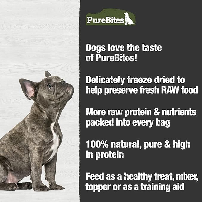 PureBites Beef Freeze Dried Dog Treats, 1 Ingredient, Made in USA, 8.8oz