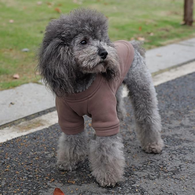 Lovelonglong Sweatshirt Cold Weather Pullover Autumn and Winter T-Shirts for Small Medium Large Size Dogs Coffee XS