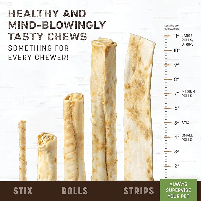 Earth Animal No Hide Medium Pork Flavored Natural Rawhide Free Dog Chews Long Lasting Chew Sticks | Treats for Large Dogs | Great for Aggressive Chewers (1 Pack)