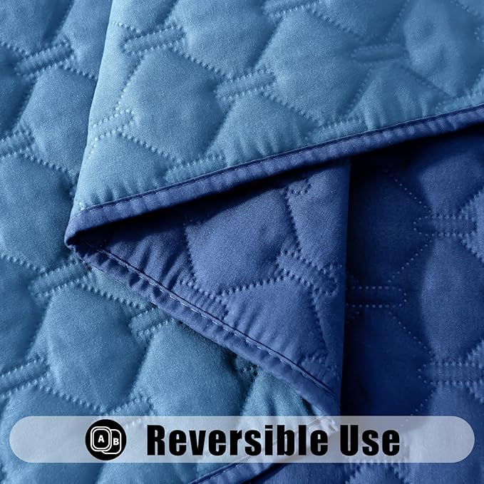 Smiry Waterproof Dog Bed Cover Blanket, Soft Reversible Pet Blanket, Washable Leakproof Cats Dogs Couch Cover for Sofa, Couch, Furniture (82x102 Inch, Navy/Blue)