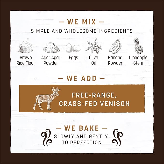 Earth Animal No Hide Medium Venison Flavored Natural Rawhide Free Dog Chews Long Lasting Chew Sticks | Treats for Large Dogs | Great for Aggressive Chewers (3 Pack)
