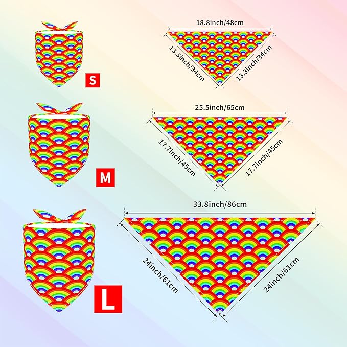 30 Pcs Rainbow Small Dog Bandanas Bulk 25 Inch Pride Dog Bandanas for Medium Dogs Breed LGBT Dogs Bandana Large Cats Grooming M