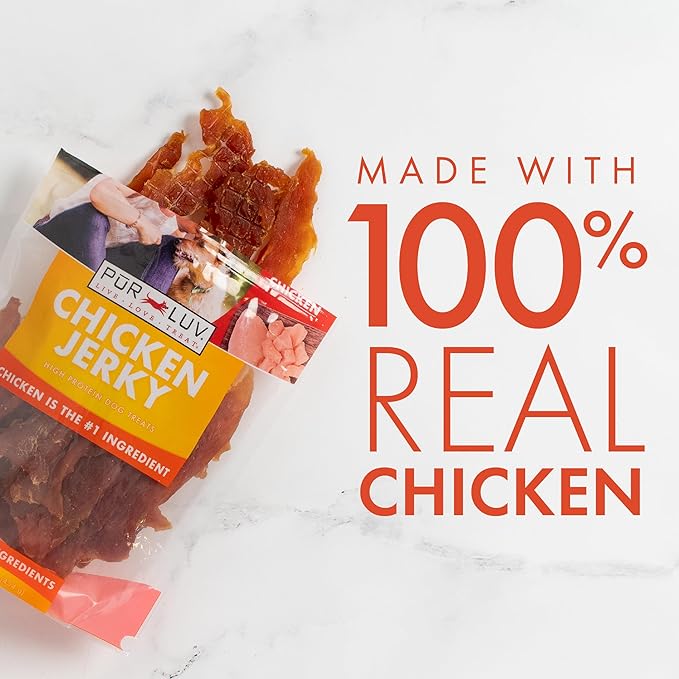 Dog Treats, Chicken Jerky for Dogs, Made with 100% Real Chicken Breast, 16 Ounces, Healthy, Easily Digestible, Long-Lasting, High Protein Dog Treat, Satisfies Dog's Urge to Chew (Pack of 1)