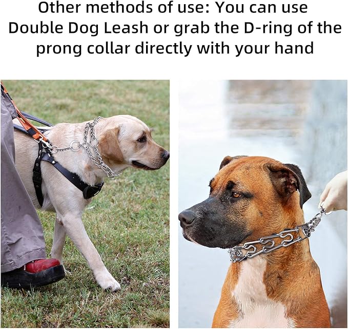 Prong Collars for Dogs, No Pull Dog Collar, Dog Training Collar for Large Medium Small Dogs, Stainless Steel Adjustable with Comfort Rubber Tips (Medium, 3.0mm, 19.6-Inch)