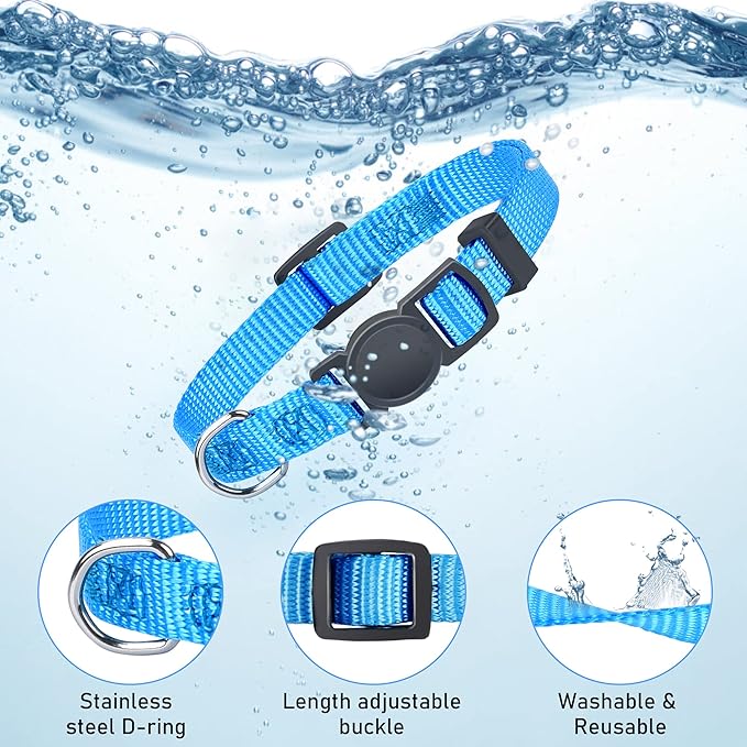 GAMUDA Soft Nylon Puppy and Pup Collars, Adjustable Breakaway Litter Collars, Plain Whelping & ID with Charts - Assorted Colors, Set of 12 (M)