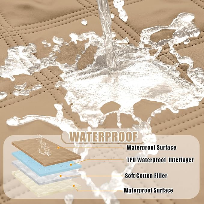 Smiry Waterproof Dog Bed Cover Blanket 40x50, Soft Reversible Pet Blanket, Washable Leakproof Cats Dogs Couch Cover for Sofa, Couch, Furniture, Camel/Beige