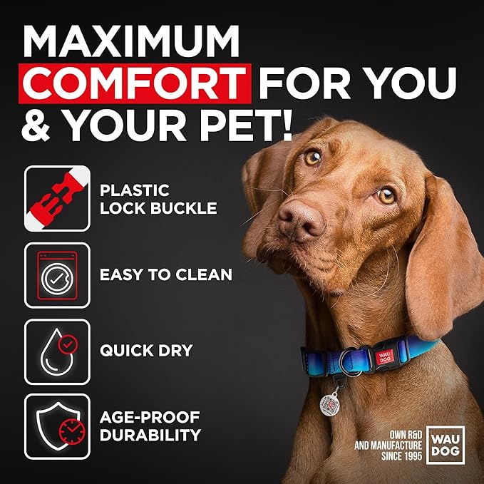Airtag Dog Collar Nylon Dog Collar with Airtag Holder - Adjustable for Large Dogs, Small & Medium Dogs - Breakaway Puppy Collars for Large Breed Dogs - Boy & Girl Collars