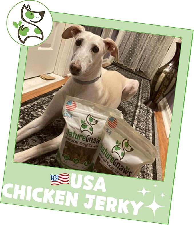 Nature Gnaws USA Chicken Tenders (1Lb) - Delicious Grain-Free Dog Treats for Small, Medium & Large Breeds - Natural Jerky Chews for Dogs.