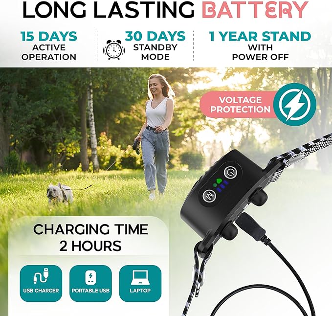 Bark Collar for Small/Medium Dogs, No Shock Anti Bark Collar, Rechargeable Anti Barking Collar w/2 Vibration & Beep Modes, Waterproof Shockless Smart Dog Stop Barking Control Device (Black)