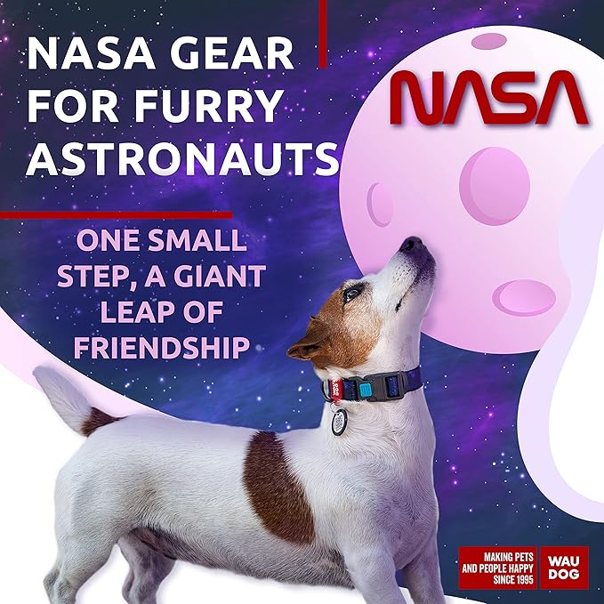 WAUDOG Nylon Dog Collar - Adjustable Dog Collar for Large Dogs, Small & Medium Dogs - Breakaway Puppy Collars for Large Breed Dogs - Boy & Girl Dog Collars with Durable Plastic Buckle and QR Dog Tag