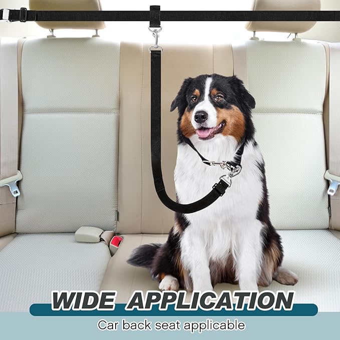 Truck Bed Dog Leash System for One Dog Pickup Tether Tie Down Car Harness Belt Heavy Duty Adjustable Safety Canine Leash for Pickup SUV Truck Outdoor Bed