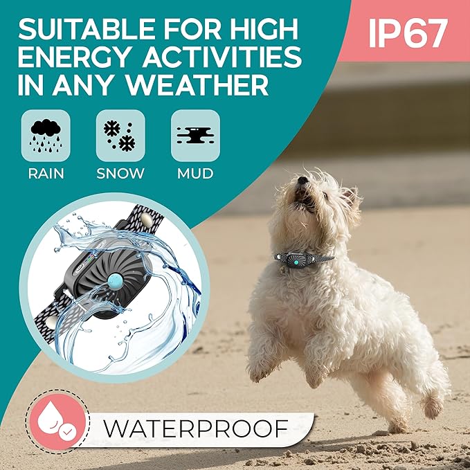 Bark Collar for Small/Medium Dogs, No Shock Anti Bark Collar, Rechargeable Anti Barking Collar w/2 Vibration & Beep Modes, Waterproof Shockless Smart Dog Stop Barking Control Device (Black)