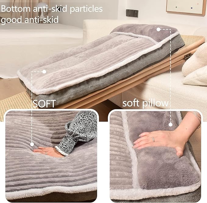 Dog Bed for Large Dogs, Dog Mattress with Pillow for Crate Kennel, Sofa pet Bed, Super Soft pet Bed for Medium, Jumbo, Small Dogs Breeds (Grey, Medium:(30”x20 x3)