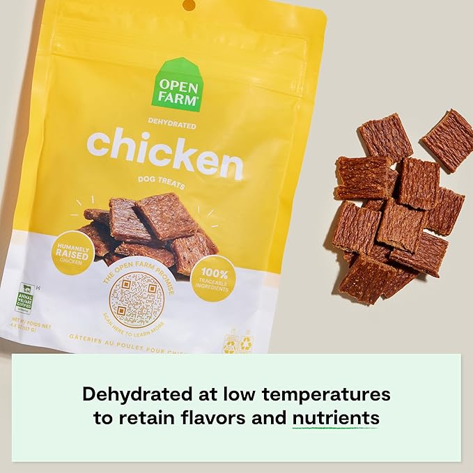 Open Farm Grain-Free Dehydrated Chicken Dog Treats 4.5 Ounces