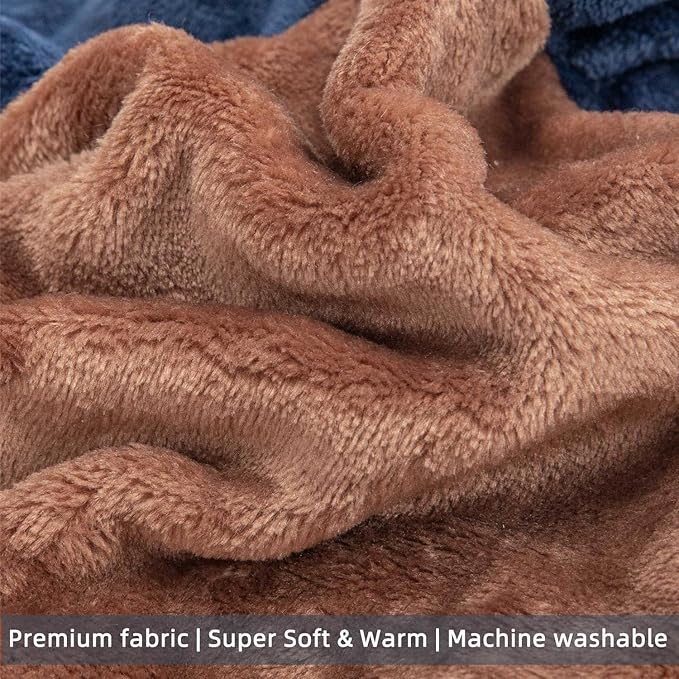 FabriCastle Dog Hoodie Sweater for Small Dogs Boy and Girl, Small Dog Clothes XS XXS Puppy Sweatshirt, Pet Outfit, Cat Clothing Super Soft Warm Snap On Closure (Camel-Navy, Large)