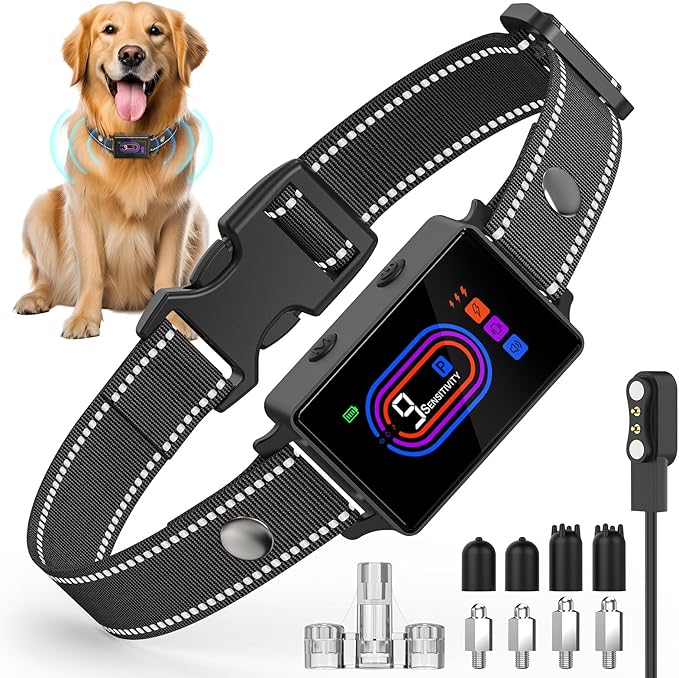 Dog Bark Collar, 2025 Bark Collar for Small, Medium, Large 5-130 lbs Dogs - Smart Rechargeable Anti-Barking Training Collar with 10 Adjustable Sensitivity-Bark Collar with Shock Beep Vibratio
