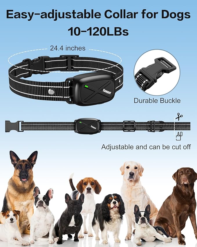 Dog Shock Collar with Remote - Dog Training Collar Waterproof, Rechargeable E Collar for Dogs Training with Vibration, Electric Shock, Beep, Security Lock, Shock Collar for All Breeds, Size