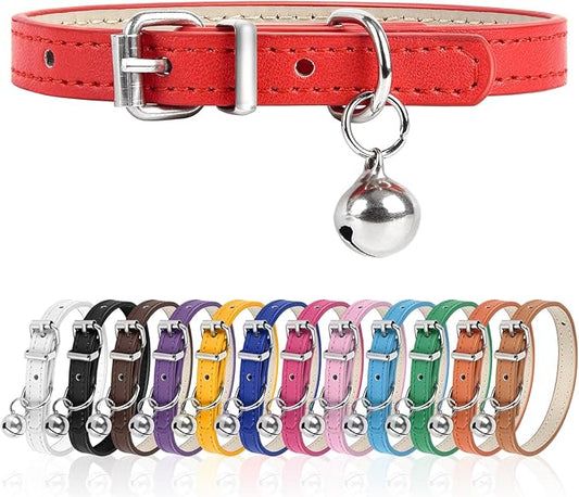 XXS Dog Collar for Teacup Adjustable Teacup Dog Collar for Small Medium Large Dogs 3/8 inch Width (Red, XXS)