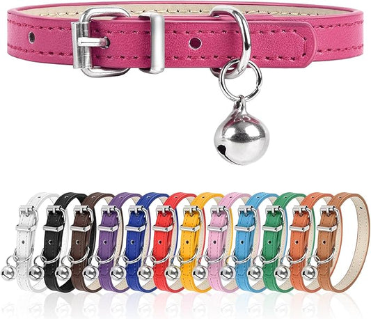 XXS Dog Collar for Teacup Adjustable Teacup Dog Collar for Small Medium Large Dogs 3/8 inch Width (HotPink, XXS)
