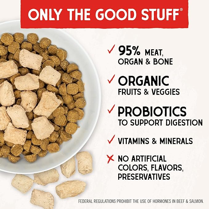 Stella & Chewy's Freeze-Dried Raw Surf & Turf Meal Mixers - Dog Food Topper and Mixer - Made with 95% Grass-Fed Beef & Wild-Caught Salmon - Perfect for Picky Eaters - Grain-Free - 8 oz