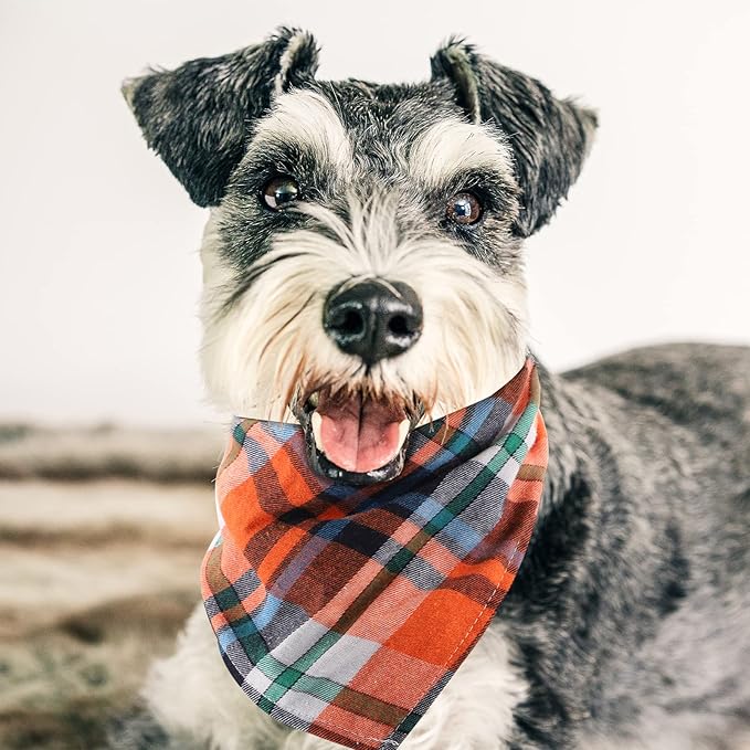 Segarty Dog Bandanas, 30 Pack 22.8"x15.7" Pet Scarf Triangle Plaid Bibs Accessories Bulk for Small Medium Small Dogs Cats Large Puppy Dogs, Adjustable Washable Reversible Boy Pets Birthday Kerchief