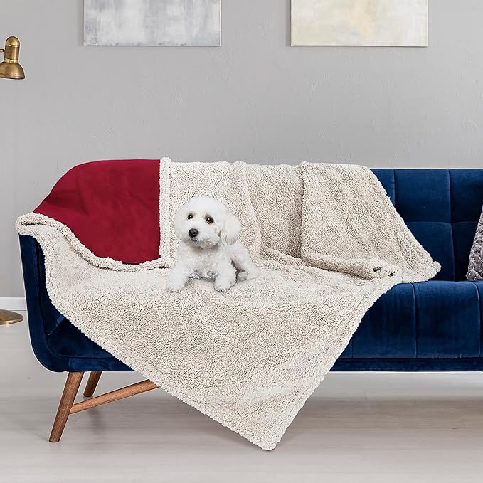 Kritter Planet Waterproof Dog Blanket, Reversible Pee Proof Couch Cover for Pets, Furniture Protector for Sofa Bed, Washable, Hair Resistant, Stain Proof