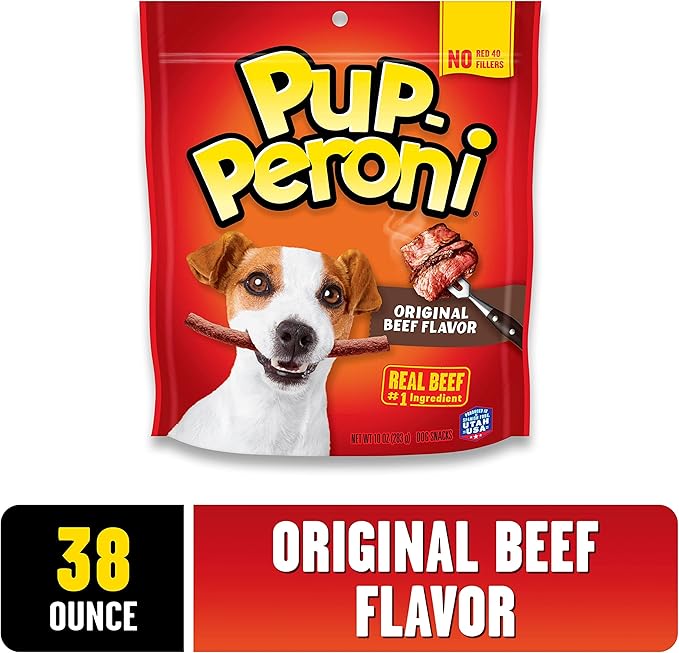 Pup-Peroni Dog Treats, Original Beef Flavor, 38 Ounce, Made with Real Beef (Pack of 2)