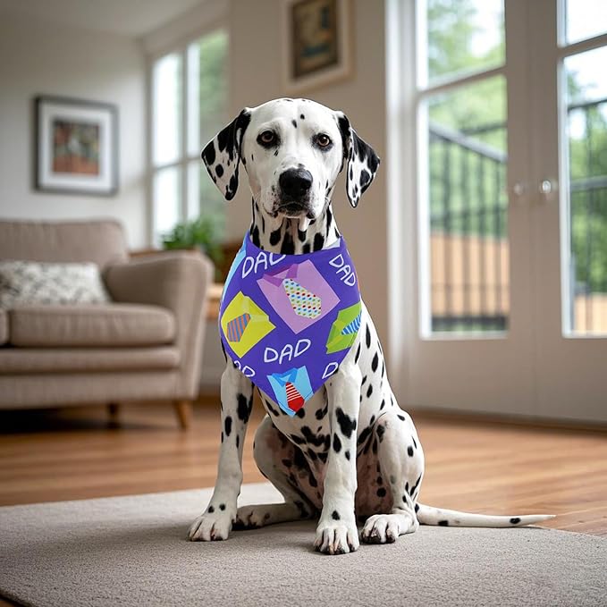 30 Pack Fathers Day Dog Bandanas Bulk for Large Dogs Breed 33 Inch Love Dad Extra Large Dog Bandanas XL Best Dad Dogs Bandana Grooming L