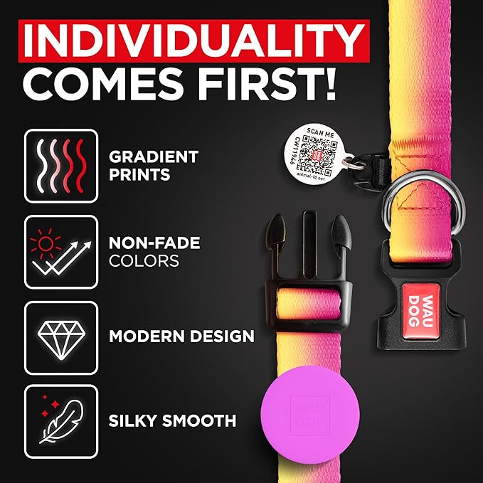 Airtag Dog Collar Nylon Dog Collar with Airtag Holder - Adjustable for Large Dogs, Small & Medium Dogs - Breakaway Puppy Collars for Large Breed Dogs - Boy & Girl Collars