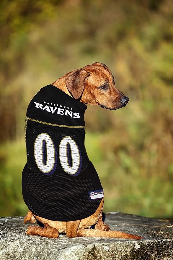 Pets First NFL Baltimore Ravens Dog Jersey, Size X-Large. Best Football Jersey Costume for Dogs & Cats. Licensed Jersey Shirt