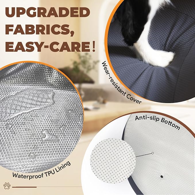 Orthopedic Dog Beds for Large/Medium Dogs, 9'' Thick Pure Memory Foam Dog Bed with Removable Washable Cover, Waterproof Couch Pet Bed, 60D High Density, Chewproof, Easy Clean, Dark Grey