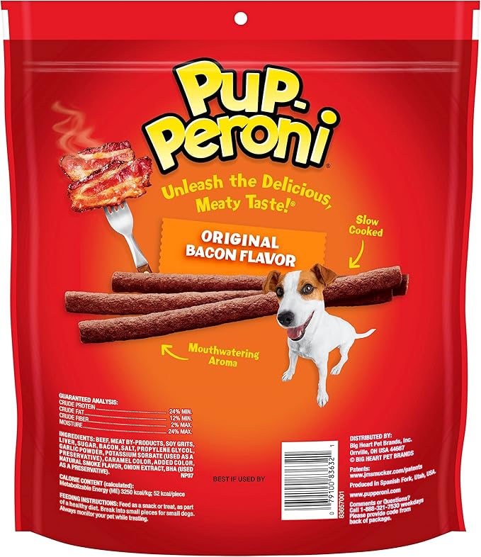 Pup-Peroni Original Bacon Flavor Dog Snacks, 22.5 Ounce Bag (Pack of 4)