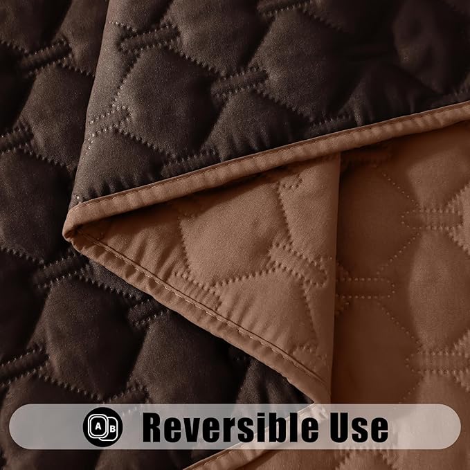 Smiry Waterproof Dog Bed Cover Blanket, Soft Reversible Pet Blanket, Washable Leakproof Cats Dogs Couch Cover for Sofa, Couch, Furniture (68x82 Inch, Brown/Chocolate)