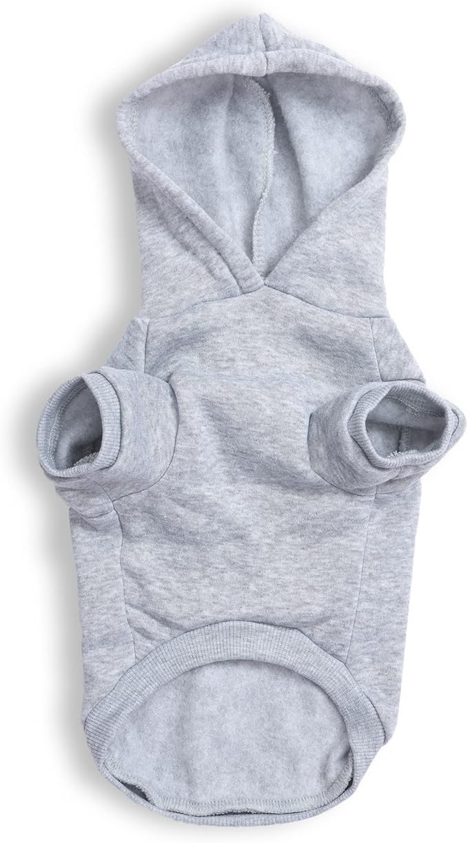 Woodstock Collegiate Dog Hoodie Sweater, Large, Soft and Comfortable Apparel Clothing Shirt for Large Dogs, Grey