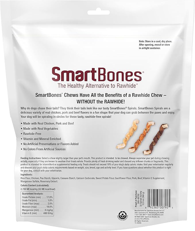 SmartBones Spirals Variety Pack, 32 Count